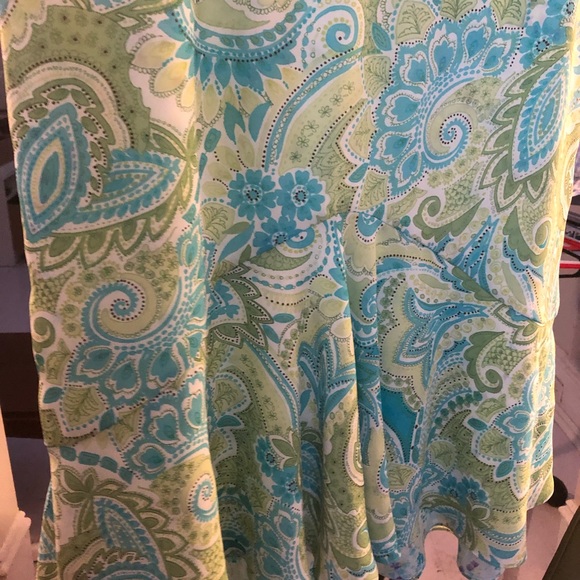 Vintage TanJay Fun funky print skirt, bottom ruffle size 10 - Picture 2 of 8